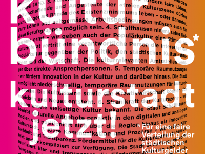 Flyer «Kulturstadt jetzt!» – Dein Kulturbündnis
